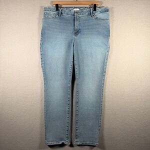 Good American Womens 16 Light Wash Raw Hem Straight Leg Jeans GCL602T BLUE846